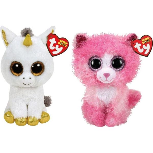 Ty - Animali Di Peluche - Beanie Boo - Unicorno Pegasus E Gatto Reagan-image