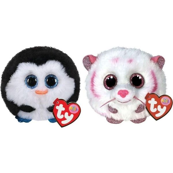 Ty - Animali Di Peluche - Teeny Puffies - Pinguino Waddles E Tigre Tabor-image