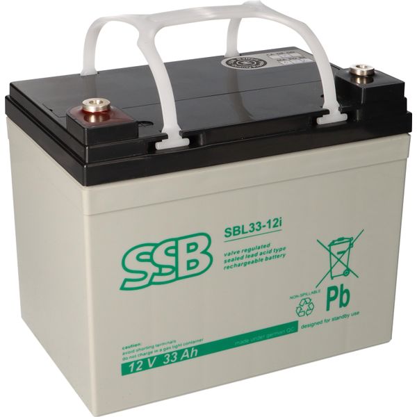 Batteria Al Piombo Ssb Sbl 33-12I Agm Collegamento A Vite M6 - 12V 33Ah-image