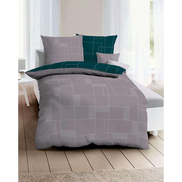Kaeppel Biancheria Da Letto In Raso Uptown 135X200 + 80X80 Cm Smeraldo-image