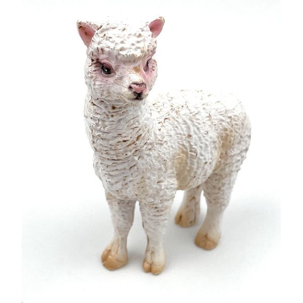 Onwomania Figura In Poliresina Alpaca Bianco Pako Animale Ungulato Figura Decorativa In Poliresina Bianco 7,5 Cm-image