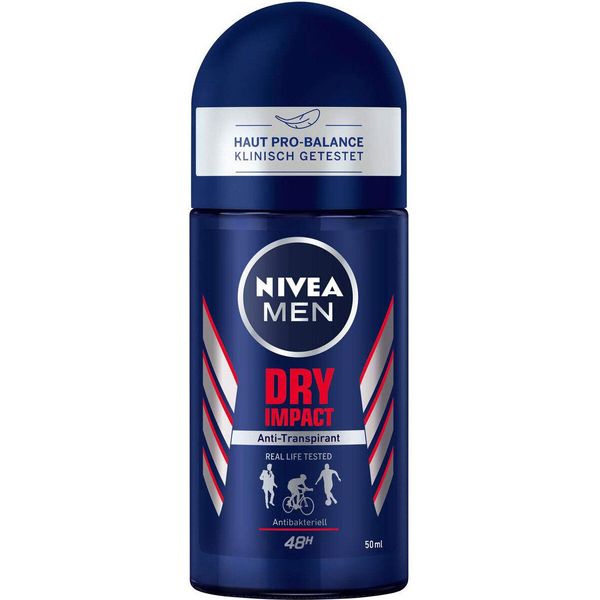 Nivea For Men Deo Dry Impact Roll On Protezione 48H 50Ml Confezione Da 6 Pz-image