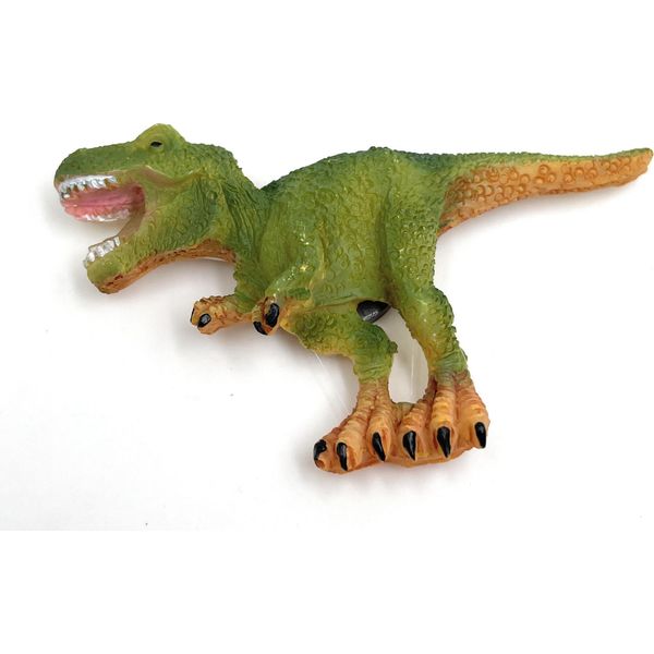 Onwomania Figura In Poliresina T-Rex Magnete Per Frigorifero Tyrannosaurus Dino Theropoda Animale Decorativo In Poliresina Verde 7,5 Cm-image