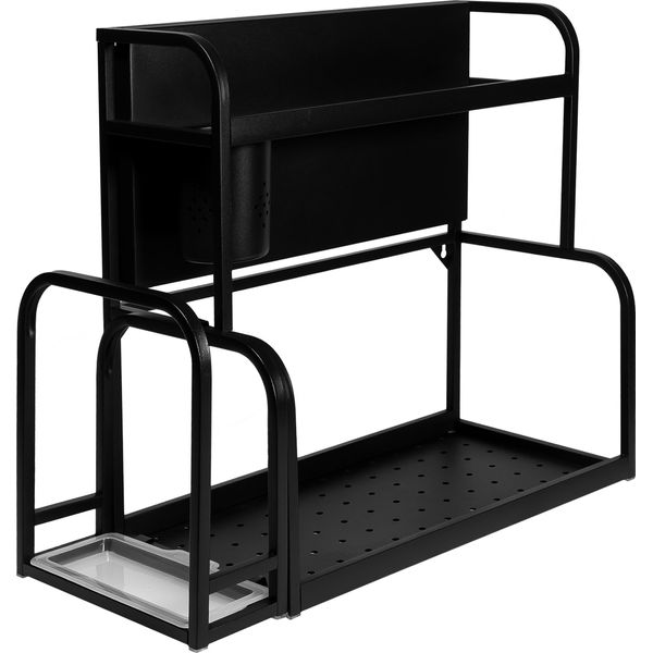 Quvio Scaffale Da Cucina Deluxe - Scaffale Da Cucina - Scaffale Da Cucina - Scaffale Per Erbe Aromatiche - Acciaio - 22 X 40 X 41,5 Cm (Lxwxh)-image