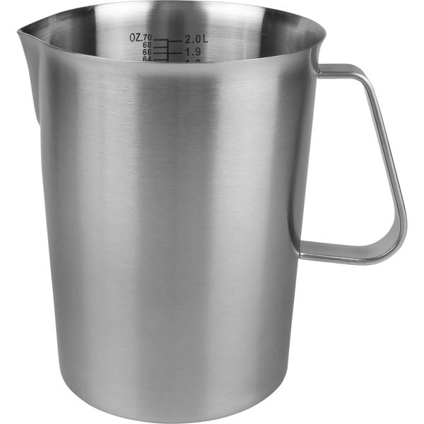 Caraffa Dosatrice Krumble Con Beccuccio - Caraffa Dosatrice Per Cucina E Forno - Caraffa Dosatrice - Utensili Da Cucina - Caraffa Per Mescolare - Acciaio Inossidabile - 2 Litri - 14,5 X 17 X 14,5 Cm (Lxlxh) - Argento-image
