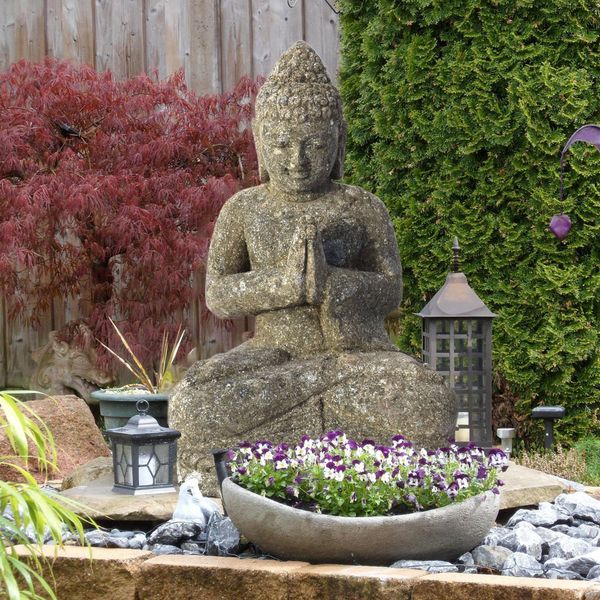 Figura Di Buddha Eluru Con Gesto Di Umiltà 38 X 24 X 50 Cm-image