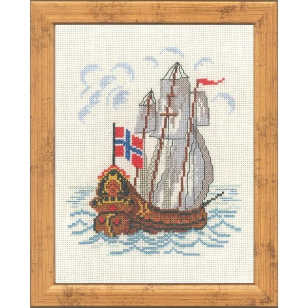 Set Per Punto Croce Permin "Nave Norvegia"", Schema Per Il Conteggio, 21X26Cm, 92-0903"-image