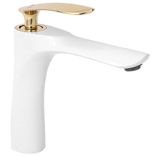 Rubinetto Da Lavabo Rea Orbit White Gold Low-image