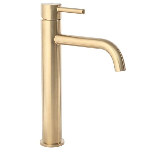 Rubinetto Da Lavabo Rea Lungo Brush Gold High-image