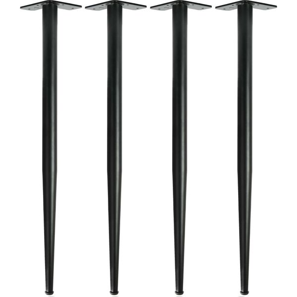 Natural Goods Berlin Gambe Coniche, Gambe Per Tavoli, Struttura Per Tavoli, Gambe Per Mobili, Nero, 72 Cm, 4 Pezzi-image