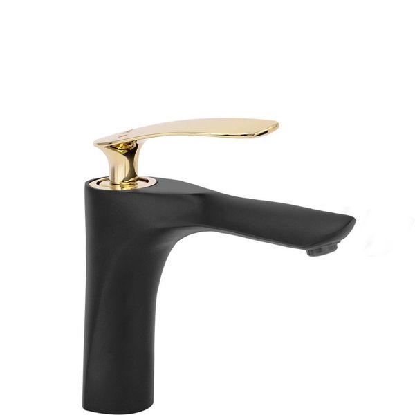 Rubinetto Da Lavabo Rea Orbit Black Gold Low-image