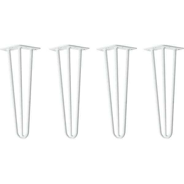 Natural Goods Berlin Gambe Hairpin, Gambe A Forcina, Gambe Per Mobili, Gambe Per Tavoli, Bianco, 35 Cm, 3 Montanti, 4 Pezzi-image