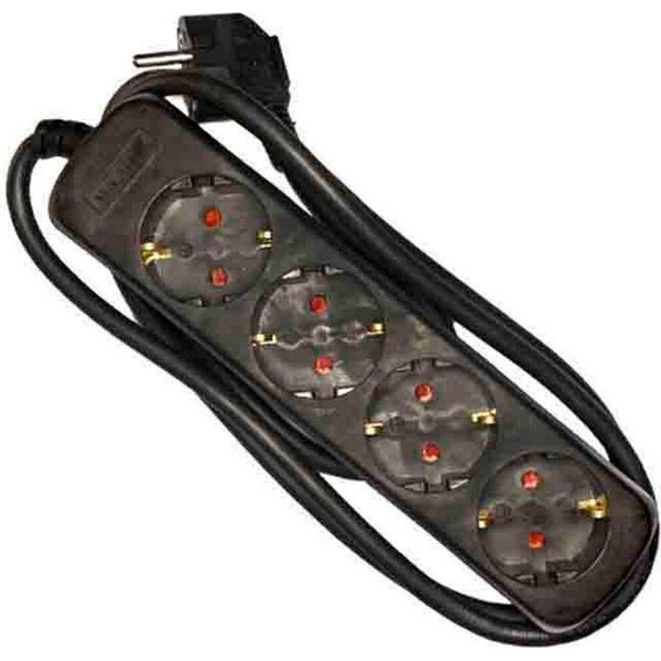 Edm Schuko 4 Prese Di Corrente Presa Multipla 1,5 M Nero Taglia Unica / Eu Plug Nero Taglia Unica-image