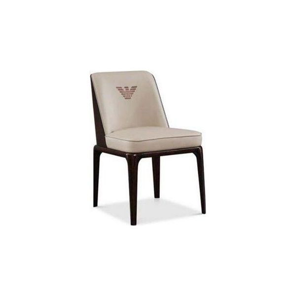 Sedia Beige Poltrona Mobili Moderni Di Design Sedie Di Lusso Per La Sala Da Pranzo Legno Pelle-image
