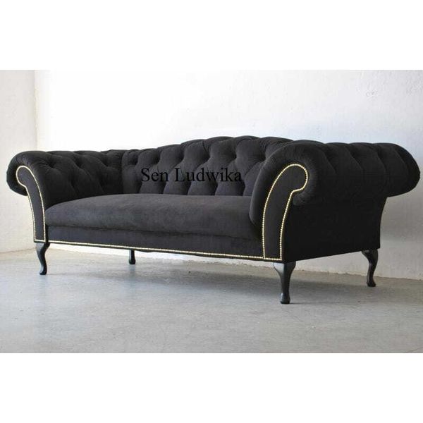 Set Di Divani 3+1+1 Posti In Tessuto Design Divano Imbottito Divani Chesterfield Nuovo-image