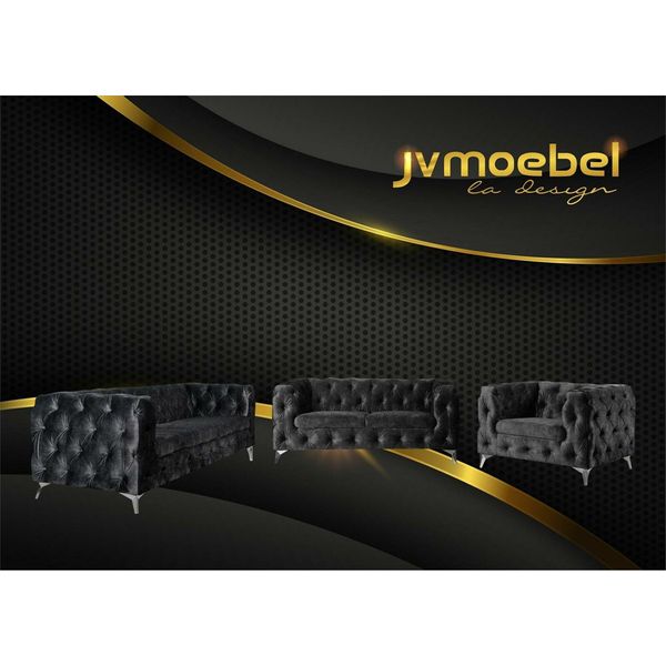 Set Di Divani 321 Posti Divano Tessile Chesterfield Set Zona Giorno Design-image