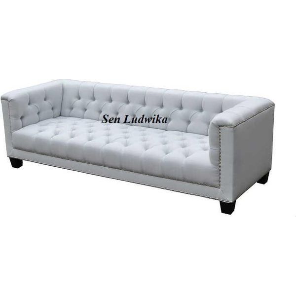 Set Di Divani 3+1+1 Posti Design Divano Imbottito Divani Chesterfield Nuovo-image
