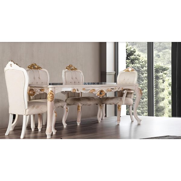 Set Sedie Gruppo Sedia Da Pranzo Sedia In Legno Sala Da Pranzo 4X Sedia Mobili Stile Poltrona-image