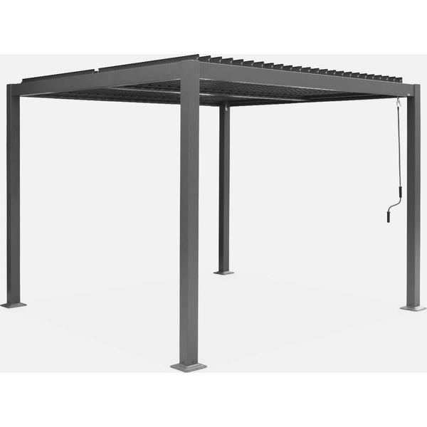 Pergola Bioclimatica 3X3M Alluminio E Acciaio, Lamelle Orientabili, Antracite-image