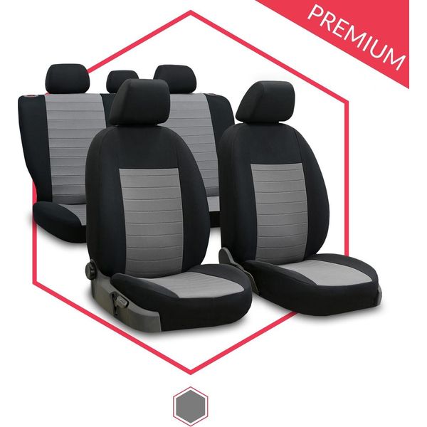 Coprisedili Auto Coprisedili Universali Per Hyundai I20 Ii Grigio Auto Set Di 3 Nuovo-image