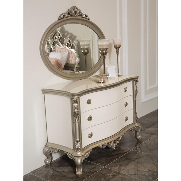 Lusso Cassettiera Mobili Credenza Cassettiere Credenza Mobile Con Specchio 2Pc Set Nuovo-image
