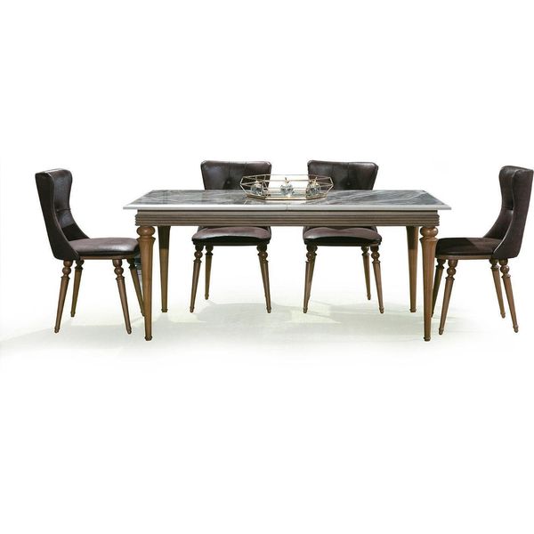 Set Completo Tavolo Da Pranzo 4X Sedie Sala Da Pranzo Set Tavolo Da Pranzo Legno Tavoli 4Pz-image