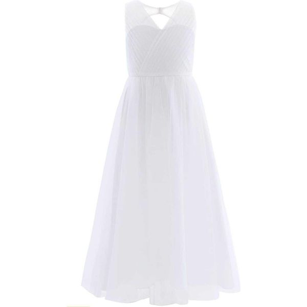 Abiti Da Sposa Per Bambine Abito Da Festa 128 Cm Compleanno Abito Da Festa Di Battesimo-image