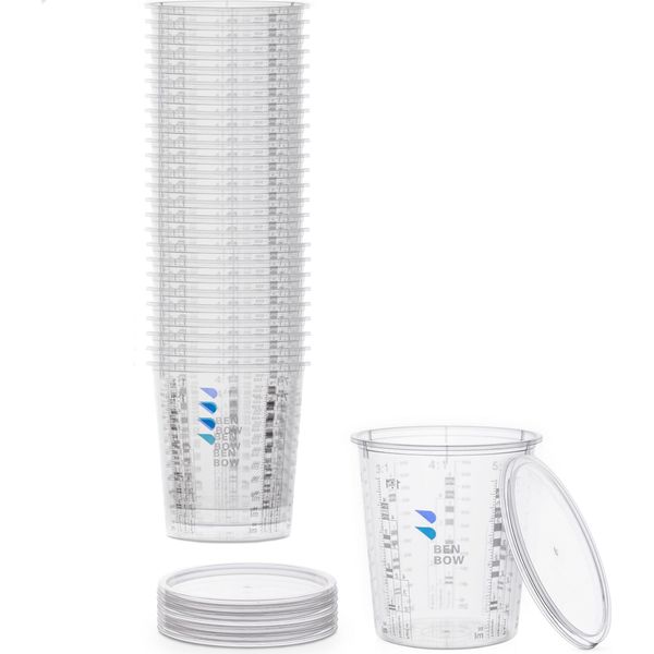 Caraffa Dosatrice Professionale Benbow Con Coperchio 25X 680Ml Con Varie Scale - Caraffa Con Scala, Caraffa Per Miscelare La Vernice, Caraffa Dosatrice, Caraffa Per Dipingere-image
