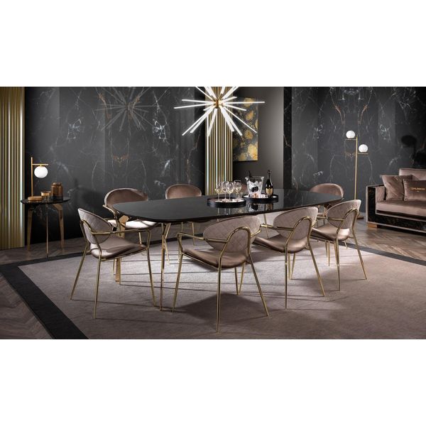 Gruppo D'arredo Tavolo + 6 Sedie Set Tavolo Da Pranzo Set Sala Da Pranzo 7 Pezzi.-image