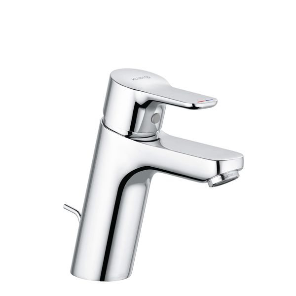 Kludi Pure&Easy Mitigeur Monocommandé Pour Lavabo, Hauteur De Bec 100Mm, Garniture D'éCoulement En Plastique, 3.8 L/Min, Chrome, 371900565WR5, 371900565WR5-image