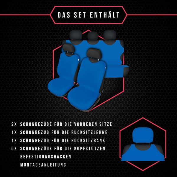 Coprisedili Auto Coprisedili Auto Universali Set Di 3 Per Volkswagen Maggiolino-image