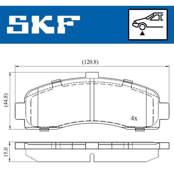 Set Pastiglie Freno Anteriori Skf Per Nissan Micra Ii (K11) Vkbp 80492-image