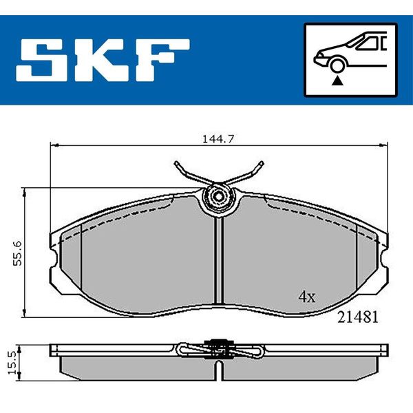 Set Pastiglie Freno Anteriori Skf Per Nissan Terrano Ii (R20) Vkbp 80603-image