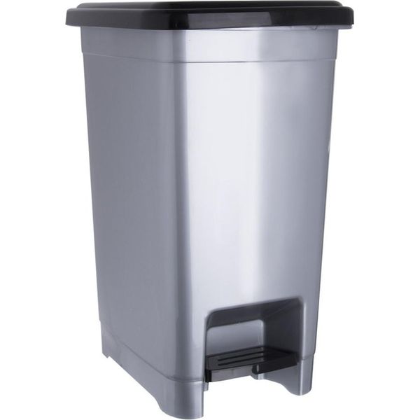Cestino Per Rifiuti In Plastica Con Coperchio A Pedale, Stretto, Capacità 10 L-image
