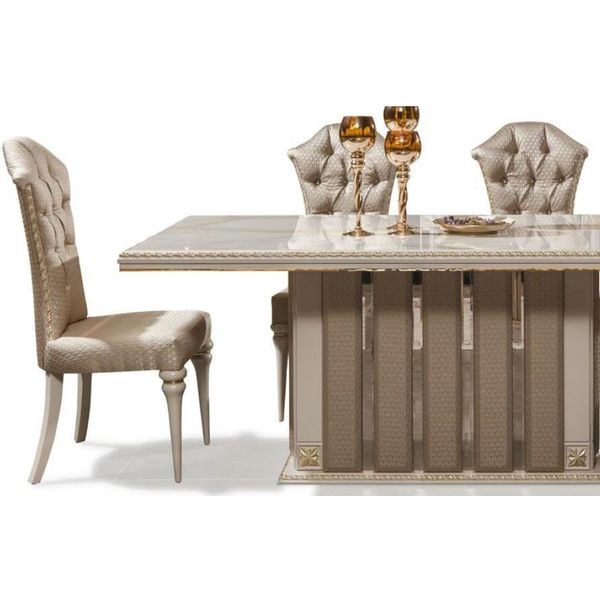 Sedia Da Pranzo Beige 52 X 56 X 110 Cm Jvmoebel-image