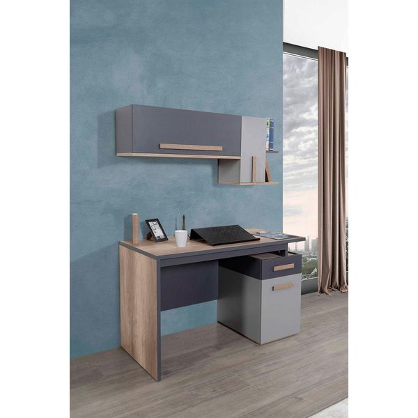 Scrivania Moderna Tavolo Scaffale A Muro Legno Giovani Camera Dei Bambini Mobili Design-image