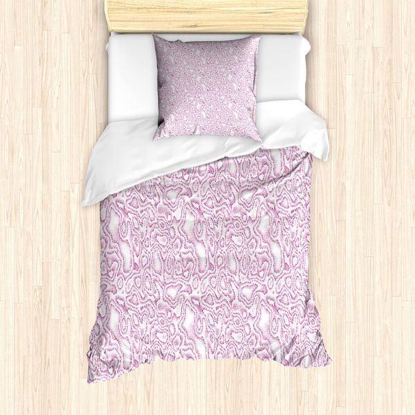 Abakuhaus Snakeskin Stampa Set Copripiumino Per Letti Singoli, Wild Animal Girly, Antiacaro, Adatto A Chi Soffre Di Allergie, Con Federa, 135 Cm X 200 Cm - 80 X 80 Cm, Viola Scuro Magenta-image
