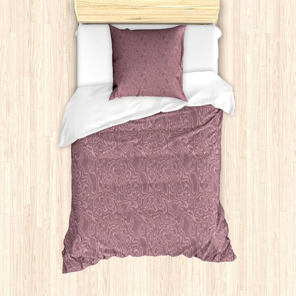 Abakuhaus Set Copripiumino Con Stampa Serpente Per Letti Singoli, Motivo Urgente, Antiacaro, Adatto A Chi Soffre Di Allergie, Con Federa, 135 Cm X 200 Cm - 80 X 80 Cm, Malva Tortora Rosa Pallido-image