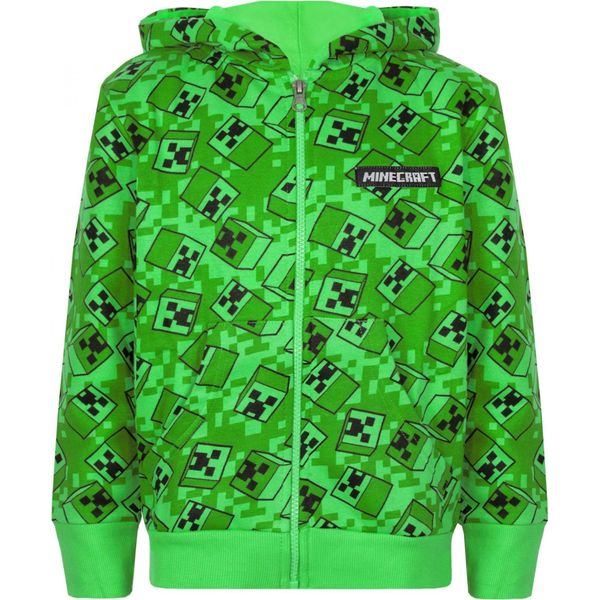 Minecraft - Felpa Con Cappuccio Per Ragazzi NS7276 (146-152) (Verde/Nero)-image