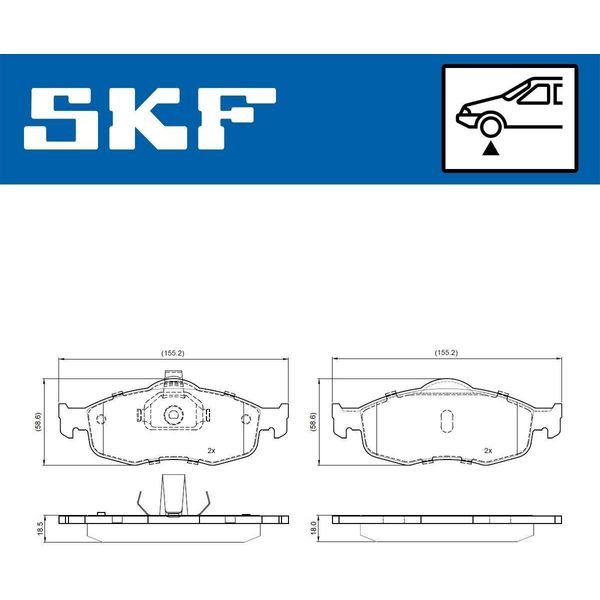 Set Pastiglie Freno Anteriori Skf Per Ford Mondeo Ii (Bap) Vkbp 80724-image
