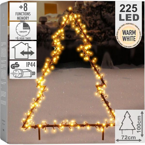 Vilde Albero Di Natale Decorativo Illuminato A Led Per Esterni In Metallo 225 Led 100 Cm-image
