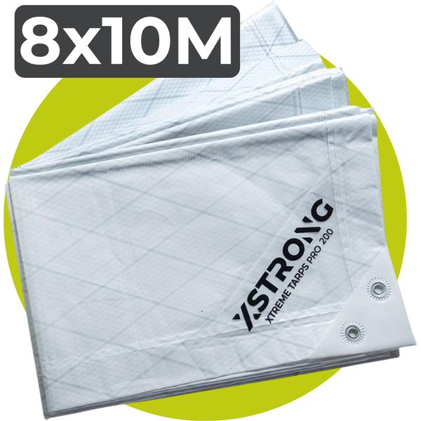 Telone Xstrong Pro 200 8X10 Bianco Impermeabile Super Resistente Con Occhielli-image
