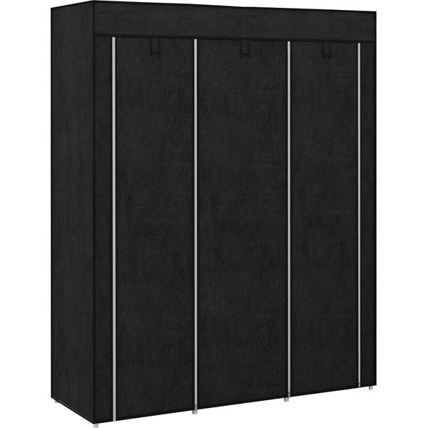 Homcom Armadio In Tessuto, Armadio Con Asta Appendiabiti, 8 Livelli, Armadio Pieghevole, Armadio Pieghevole Per Camera Da Letto, Corridoio, Tessuto Non Tessuto, Grigio Chiaro, 125 X 43 X 162,5 Cm-image