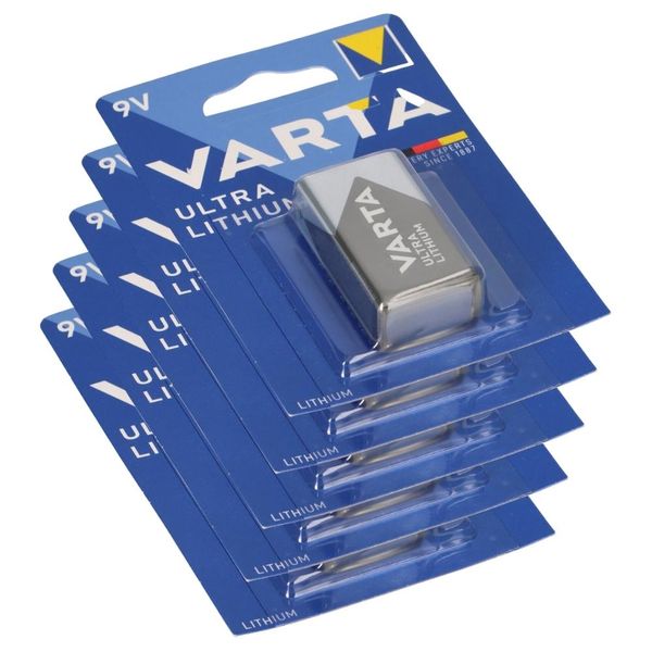 5X Blister Di 1 Blocco Di Batterie Al Litio Varta Professional Da 9V-image