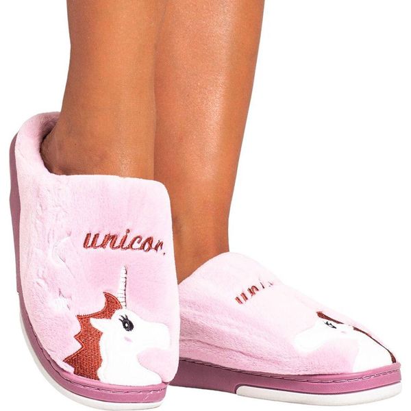 Pantofole Donna Pantofole Inverno Peluche Caldo Leggero Pantofole Unicorno Viola Dimensioni 36-37-image