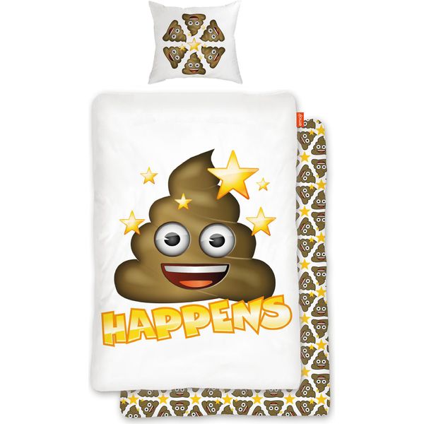 Emoji Shit Happens Biancheria Da Letto Linon / Renforcé-image