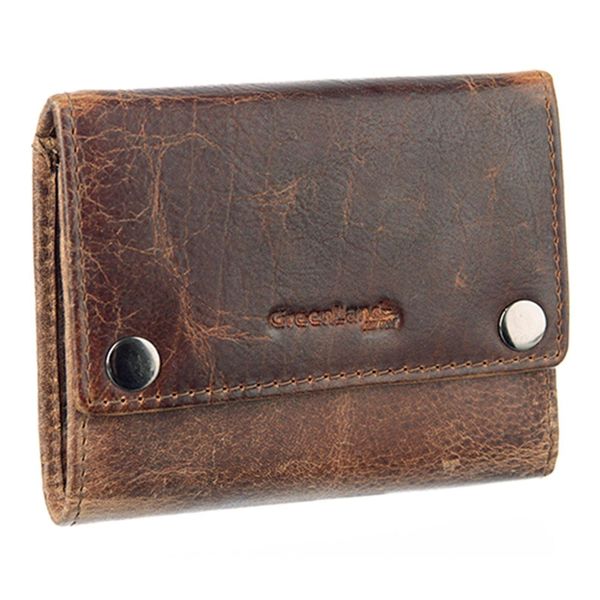 Greenland Nature Pelle Portafoglio Montana Rfid Wallet With Chain Brown Marrone-image