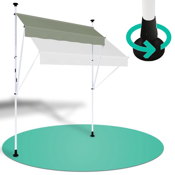 Strattore Tenda Da Sole A Morsetto / Tenda Da Sole Per Balconi 300 Cm - Verde Moka-image