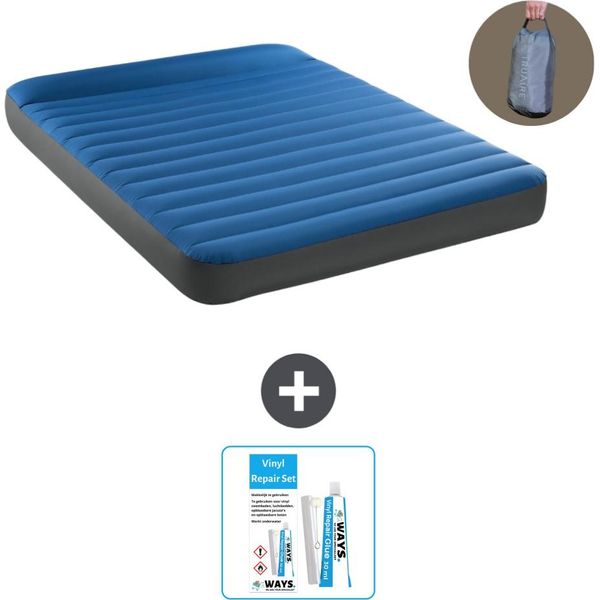 Intex Airbed - 2 Persone - 152 X 203 X 22 Cm - Blu - Pompa Inclusa - Kit Di Riparazione-image