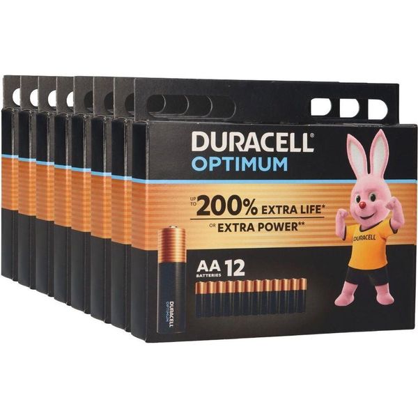 96X Duracell MN1500 Aa Mignon Batterie Optimum (8X 12Er Blister)-image